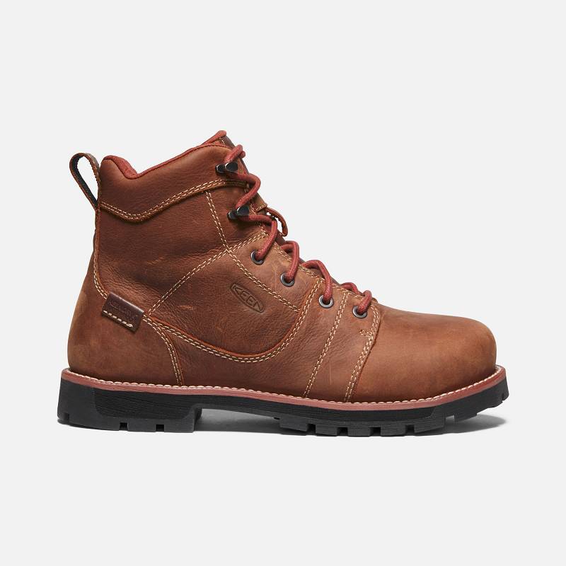 Keen Seattle Waterproof 6" Aluminum Toe Arbeitsschuhe Damen DE-84573 Gingerbread/Black - Keen Damens